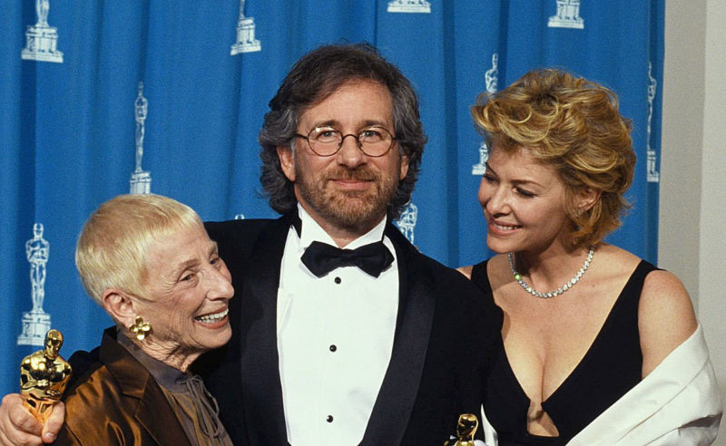Leah Adler, Steven Spielberg and Kate Capshaw at the 1994 Academy Awards. 