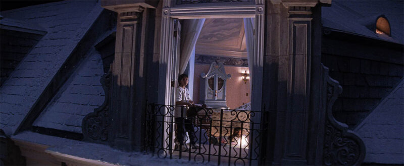 Peter finds a safety pin on a teddy bear, which he uses as a cufflink.