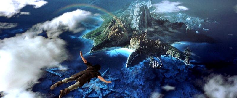 Neverland, Peter&rsquo;s map of the mind, in which a giant coral compass is visible.