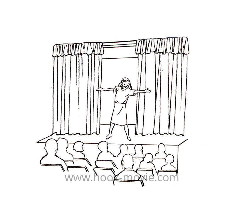 The teacher introduces the show to the parents.