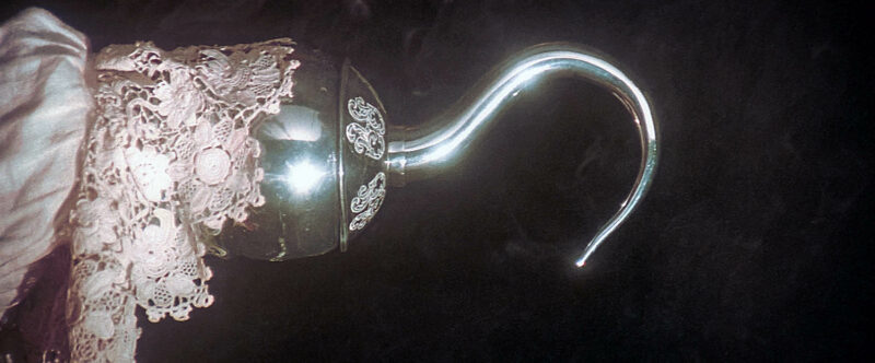 The hook in the final film, in complete darkness.