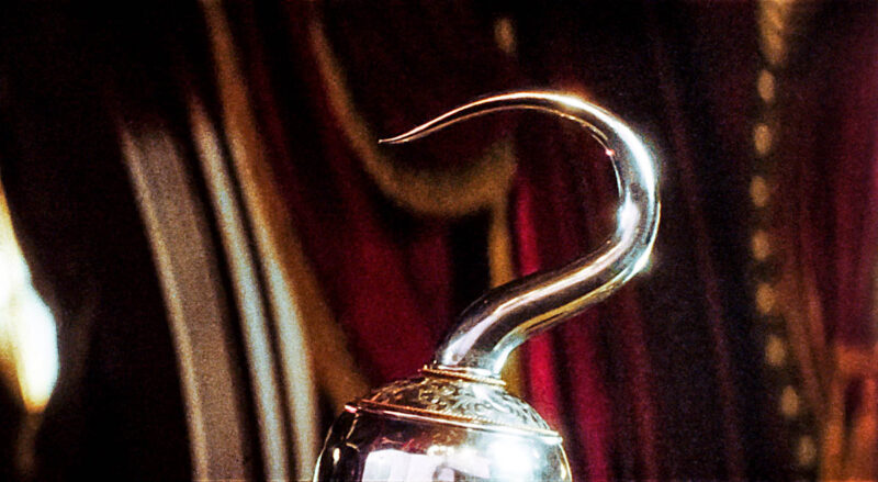 The hook as it appears in the teaser, within the cabin set.